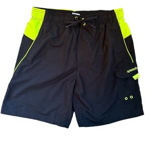 Speedo Men's Bathing Suit Long Trunks - Size Large - Black